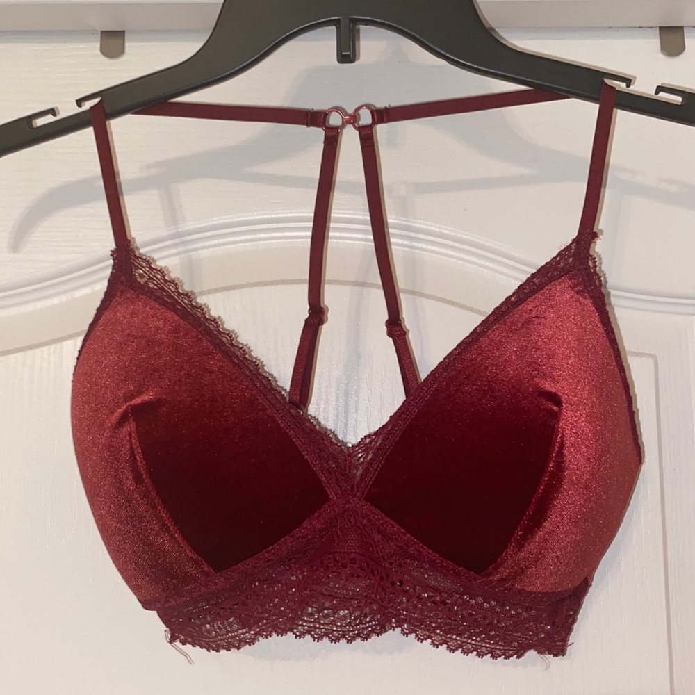 Burgundy Velvet Bralette top